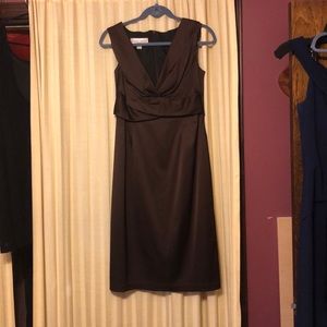 Brown Satin Dress